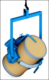 Below-Hook Drum Lifters to Lift & Pour within Reach, forklift drum handling equipment, forklift drum lift, forklift drum lifter, forklift drum lifters, drum handling equipment forklift attachment,, morse barrel lifter, morse drum lift, morse drum lifter,